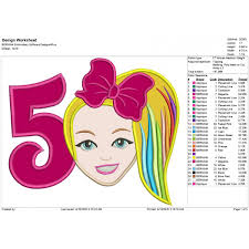 Part of a series on nickelodeon. Jojo Siwa Number 5 Applique Design