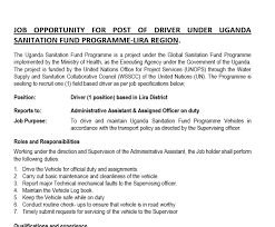 A job application letter can impress a potential employer and set you apart from other applicants. Job Opportunity For Post Of A Driver Ministry Of Health Government Of Uganda