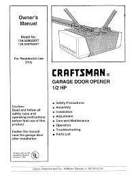 Wire ties, mounting screws and anchors. Craftsman 13953962srt User Manual Garage Door Opener Manuals And Guides L0310295