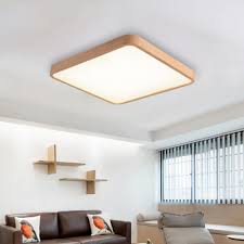 Flush Mount Home Fixture Lamp Wooden Frame Led Rectangular Ceiling Lights 11 8 15 75 19 69 Long 12 24 32w Warm White Light Interior Lighting Takeluckhome Com