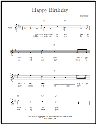 Happy Birthday Free Sheet Music For Guitar Piano Lead Instruments