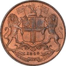 Copper One Quarter Anna Coin of East ...