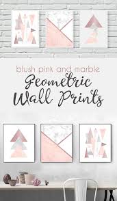 This Rose Gold Blush Pink And Marble Geometric Wall Prints Set Would Compliment Any Room In Your Pink Bedroom Decor Rose Gold Bedroom Pink Girls Bedroom Decor