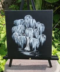 Acrylic Black And White Tree Painting Acrylic Black And White Willow Tree Canvas Painting Etsy Tree Painting Canvas Black Canvas Paintings Tree Canvas