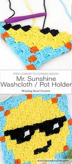 mr sunshine sun c2c crochet graph corner to corner