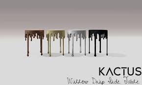 Zeek black wooden bedside table with slatted drawers. Second Life Marketplace Kactus Willow Drip Side Table Black