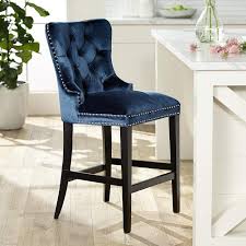 Euphoria 25 Blue Velvet Tufted Counter Stool 31a78 Lamps Plus Velvet Furniture Counter Stools Blue Bar Stools