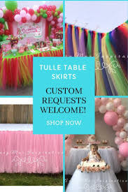 Tulle Table Skirt Custom Made Tulle Table Skirts Tulle Table Skirting We Make Custom First Birthday Candle Tulle Table Skirt Birthday Decorations