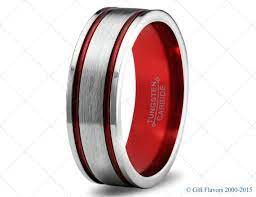 Blue Tungsten Ring Red Men Tungsten Rings Red By Giftflavors Tungsten Mens Rings Mens Wedding Rings Red Tungsten Ring