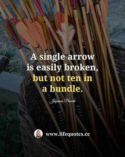 A single hand cannot tie a bundle.
