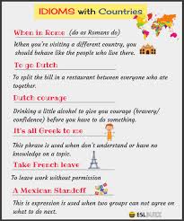 Idioms With Countries English Idioms Idioms Idioms And Phrases