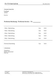 Die wichtigsten vorlagen als pdf, word und odt aktuell alle infos.kostenlose vorlage auftragsbetätigung. Proforma Rechnung Muster Vorlage Download Kostenlos