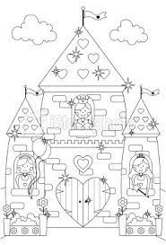 fairytale sparkly castle and princess characters to color in prinsessen ridders knutselideeen coloriage orignal