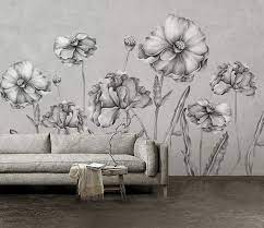Decorate your home with diy wall decor. 8d Abstract Hand Painted Wall Paper Mural 3d Black And White Flowers Wallpaper Sticker Paper For Living Room Wall Murals Decor Wallpapers Aliexpress