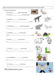 Worksheets, lesson plans, activities, etc. Comparative Exercise Worksheets For Kids Comparative Adjectives Kindergarten Worksheets