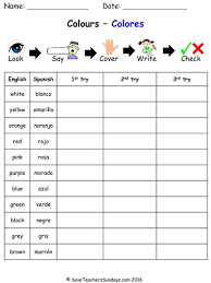 Use this active game to learn other spanish worksheets spanish vocabulary spanish language learning kindergarten worksheets teaching spanish preschool printables free. Colours In Spanish Ks2 Worksheets Activities And Flashcards Teaching Resources