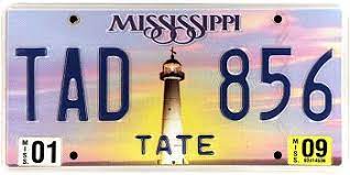 The Official Mississippi State License Plate The Us50 State License Plate License Plate Number Plate
