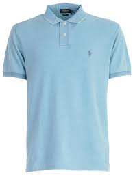 polo ralph lauren embroidered polo shirt in light indigo modesens