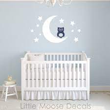 Baby Wall Decal Vinyl Owl Moon Stars Nursery Baby Wall Decals Baby Decor Baby Wall Art