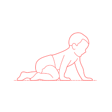 More images for outline baby crawling drawing » Crawling Baby Girls Side Dimensions Drawings Dimensions Com