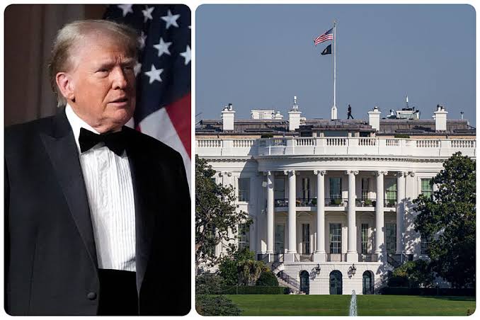 Donald Trump anunciando frustração de atentado com drones contra UFC na Casa Branca