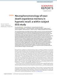 PDF) Neurophenomenology of near-death experience memory in hypnotic recall:  a within-subject EEG study