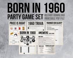 Finally, what was the year 1960 best known for, and was it a good or bad year overall? 1960 Quiz Game Etsy
