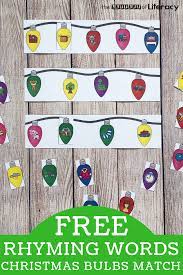 Page in japanese kindergarten / preschool games! Free Christmas Lights Rhyming Words Matching Center Activity