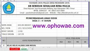 Contoh raport paud semester 1. Contoh File Raport Penilaian K13 Paud Terbaru