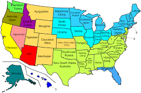 Us State Climates With Comparable Countries And Regions North America Map U S States Map