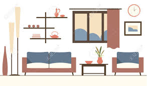 See cartoon room stock video clips. A Vector Color Interior Of Cartoon Minimalist Modern Living Room Royalty Free Cliparts Vectors And Stock Illustration Image 100555440