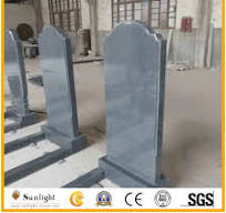 European Natural Stone Grey G654 Granite Unique Headstone Designs with Flower Bed