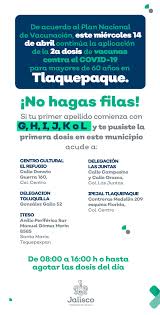 La vacunación para el grupo de 50 a 59 años de edad avanza favorablemente en jalisco. Secretaria De Salud Jalisco On Twitter Atencion Tlaquepaque Se Agrega Nuevo Punto De Vacunacion Manana Miercoles 14 De Abril Continuaremos Aplicando La 2da Dosis De Vacuna Contra Covid19 A Adultos Mayores