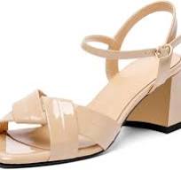 Amazon.com | AUMOTED Women's Square Open Toe Sandals 2.5" Block Heel Ankle  Strap Slingback Chunky High Heeled Dress Pump Shoes for Summer | Heeled ...