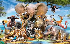 Hewan Dari Hutan Jerapah Gajah Zebra Hippo Njosorogo Leopard Singa Gorilla Simpanse Bison Rakun Elang Mungusi Art Wallpaper Hd 1920 1200 Wallpaperbetter