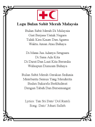 33 persatuan bulan sabit merah (miri) 20 1. Lagu Persatuan Bulan Sabit Merah Malaysia