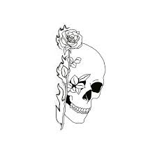 Amazing Tattoo Flash Design By Bobs Tattoos Skull And Rose Skulls Drawing Tattoo Stencil Outline Tattoo Flash Art