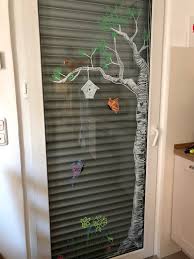 Kreidemarker Fruhling Baum Fenster Schmetterling Blumen Fruhlingsblumen Fruhlings Dekoration Baum Basteln Fruhling