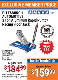 Pittsburgh Automotive 3 Ton Aluminum Rapid Pump Racing Floor Jack For 159 99 Harbor Freight Tools Pittsburgh Racing