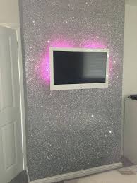 Silver Glitter Wallpaper Sent It To Us By Geordie Shores Sophie Glitter Paint For Walls Glitter Room Glitter Accent Wall