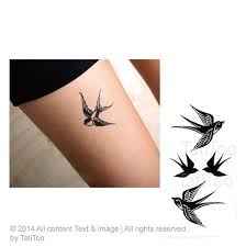 They symbolise 'return' as the bird will always return to nest at land, so sailors believed it guaranteed their safe return home and, should they die at sea, the bird would carry their soul to heaven. Little Barn Swallows Temporary Tattoos Gifts For Wifey Pinterest Small Daisy Tattoo Bird Tattoos For Women Baby Tattoos