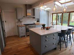The three shaker kitchens from tkc offers both oak and a wide variety of painted colours. Grey Shaker Style Kitchen With Oak Worktop Modern Kitchen Other By Hillside Joinery Ltd Houzz