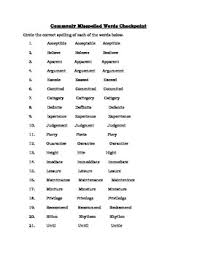 Get ready to clear up the confusion. Commonly Misspelled Words Worksheet And Quiz Checkpoint By Middle And High