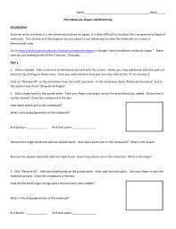To memorize a vsepr theory chart, you should understand how to determine the basic and secondary shapes. Lanahana Phet Molecular Shapes Worksheet Answers Phet Molecule Shapes Worksheet Answer Key Phet Molecule Shapes Basics Distance Learning Via Google Classroom Using The Dipoles As Your Guide Determine If The