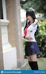 Asian school girl stock photo. Image of looking, modern - 136991716