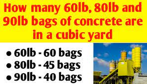 To determine how many bags of concrete you will need, divide the total cubic yards needed by the yield. How Many 40lb 50lb 60lb And 80lb Bags Of Concrete Are In A Cubic Yard Civil Sir