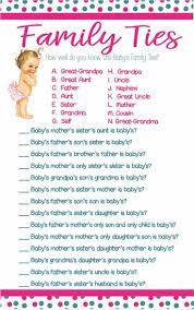 Family Ties Baby Shower Game Baby Girl Shower Game Coed Baby Shower Game Printable D1229 Baby Shower Games Coed Virtual Baby Shower Games Couples Baby Shower Games