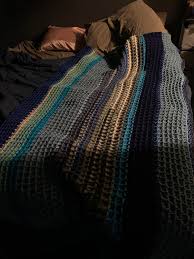 I have had the idea for this crochet blanket free pattern on my mind for quite some time. Made My First Blanket Ocean Themed No Pattern Just A Waffle Stitch And Many Many Rows Crochet