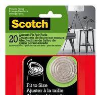 Scotch Custom Fit Felt Pads SP880-NA, Beige, 1.5 in, 20 ct