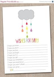 Maybe you would like to learn more about one of these? Printable Baby Wishes Card Colorful Shower Cloud Gender Etsy Sprinkle Baby Shower Baby Shower Fun Wishes For Baby
